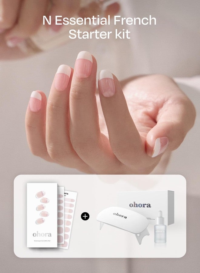 اوهورا مجموعة أوهورا لشرائط طلاء الأظافر الجل شبه المعالج (مجموعة أساسية لطلاء الأظافر الفرنسي) تتضمن مصباحًا كامل الحجم ومزيلًا صغيرًا، بجودة صالونات التجميل، تدوم طويلًا، سهلة الاستخدام والإزالة - Image 2